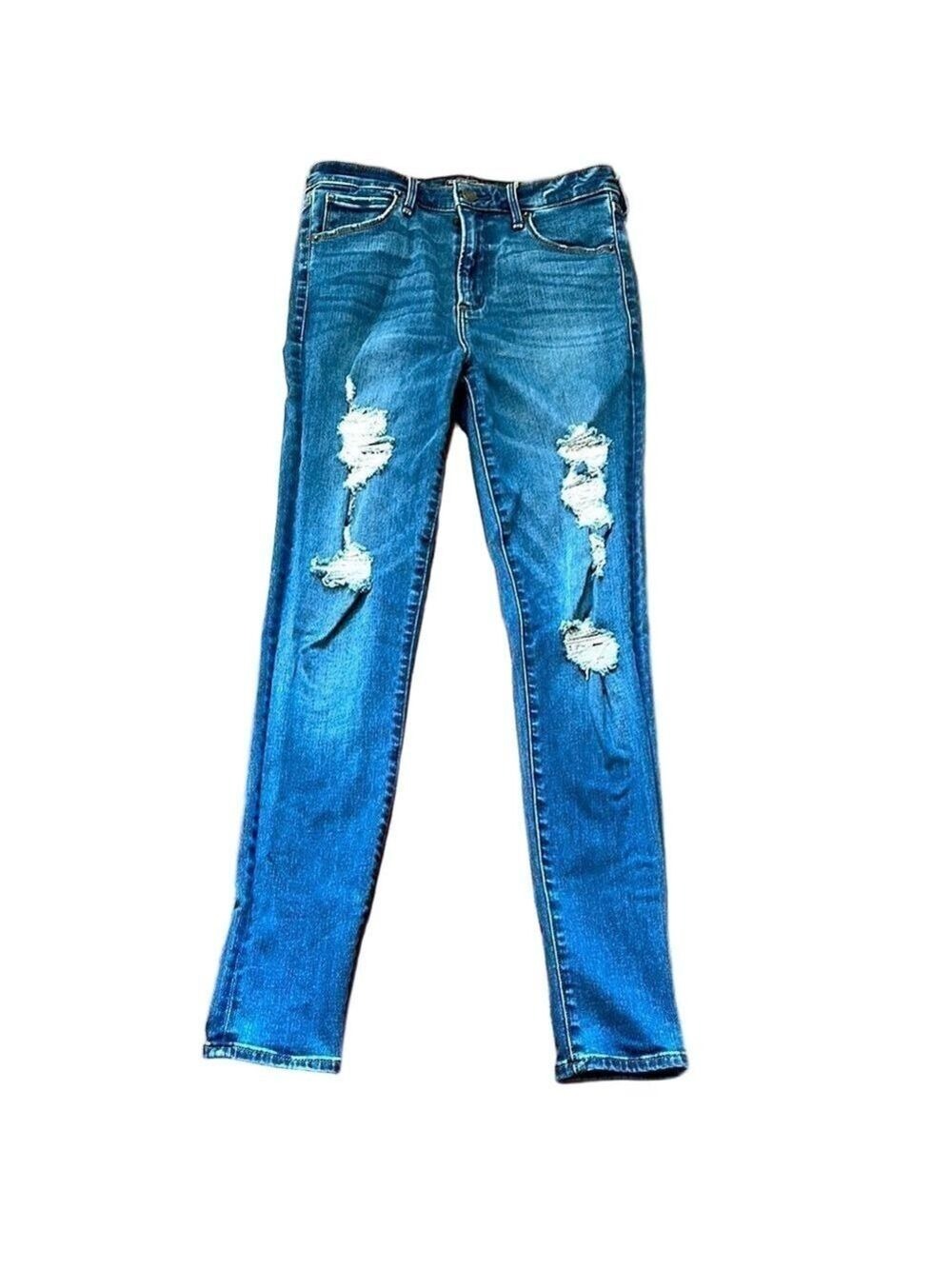Abercrombie & Fitch Blue Skinny Jeans with Distressed Details 4R